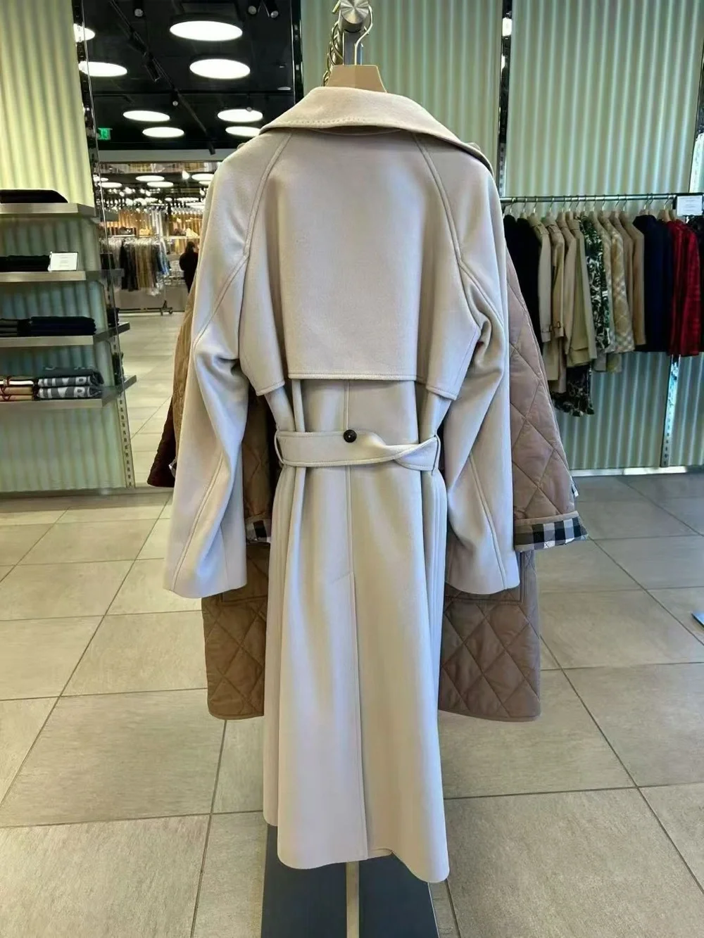 Burberry Women's Cashmere Blend Long Coat Beige US 6 - Picture 4 of 12